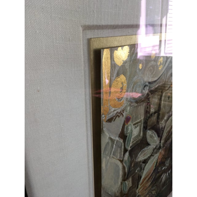 Vintage Large Mid-Century Abstract "Synchrony Progression" Signed Painting For Sale - Image 6 of 8