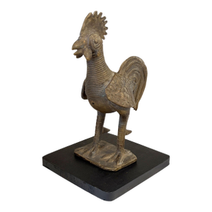 Vintage African Ashanti/Akan Bronze Sculpture of a Bird/ Rooster I Coast 6.25" H W/Stand