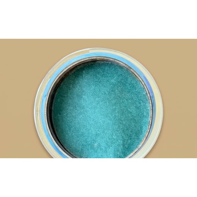 Glass Mid-Century Modern Robin's Egg Blue Cased Glass Ginger Jar Table Lamp For Sale - Image 7 of 7