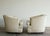 1970s Pair, Rolling Cream Tufted Barrel Back Club Chairs on Brass Casters, 1970's For Sale - Image 5 of 8