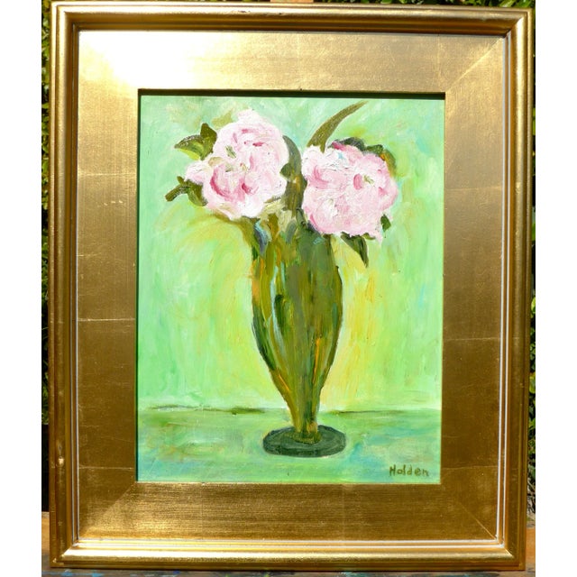 Contemporary "Two French Roses" Contemporary Oil Painting by Martha Holden For Sale - Image 3 of 6