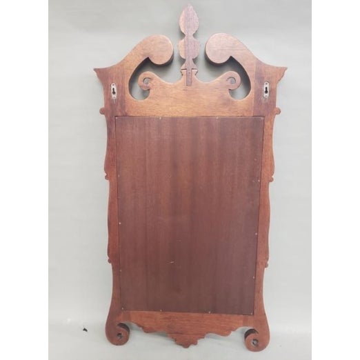 Queen Anne Vintage Queen Anne Style Carved Wood Beveled Wall Mirror For Sale - Image 3 of 5