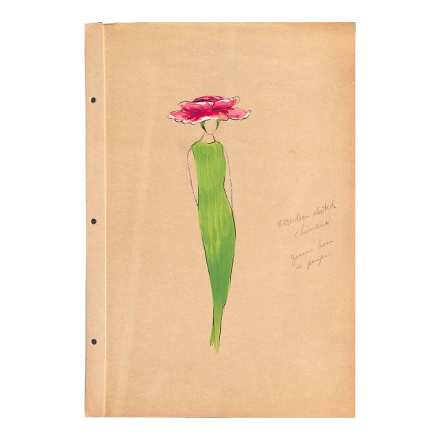 Lanvin of Paris Original Circa 1950s Advertising Watercolor Artwork For Sale