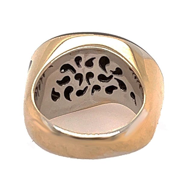 Late 20th Century Late 20th Century 18k Onyx & Diamond Ring by Soho, Size 5 For Sale - Image 5 of 5