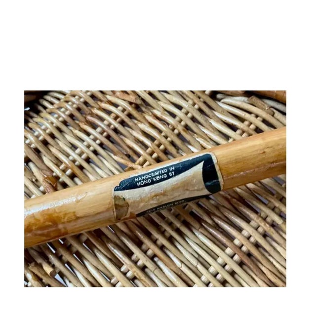 Wood Pair of Mid-Century Rattan Armchairs by Paul McCobb for Calif-Asia For Sale - Image 7 of 8