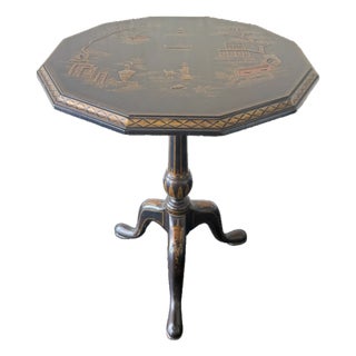 Maitland-Smith Hand-Painted Chinoiserie Tilt-Top Table, Philippines For Sale