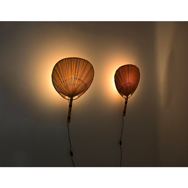 Ingo Maurer Uchiwa Wall Lamps by Ingo Maurer for M Design, 1970s, Set of 2 For Sale - Image 4 of 14