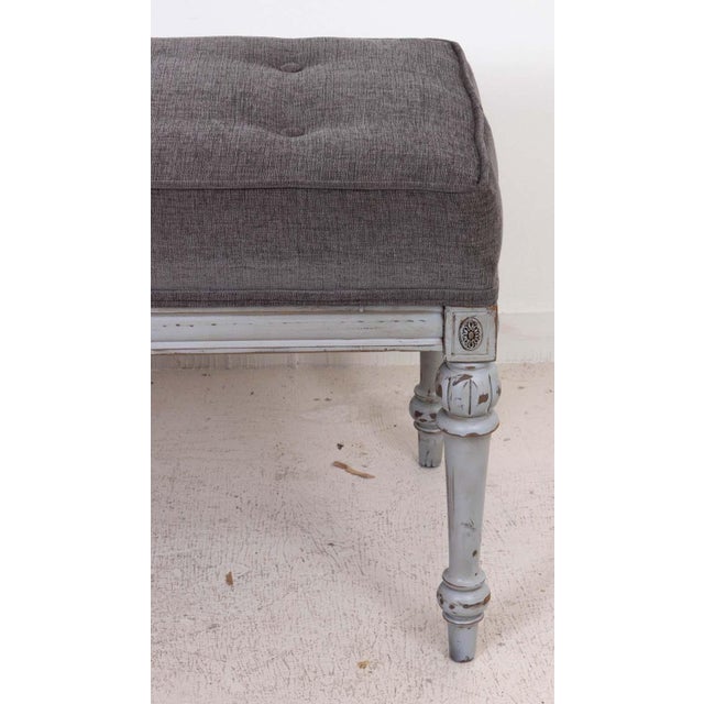 Hollywood Regency Painted Upholstered Bench For Sale - Image 13 of 15