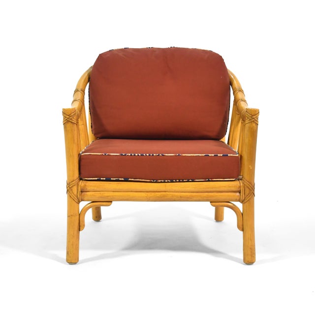 Contemporary McGuire A-1 Rattan Lounge Chair For Sale - Image 3 of 11