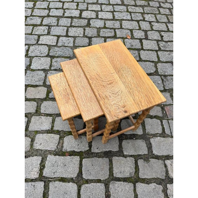 Nesting Tables in Oak by Carl Eriksen for Cemo Möbel Odense, Set of 3 For Sale - Image 6 of 11