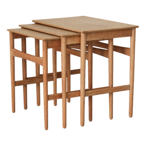 AT-40 Nesting Tables attributed to Hans J. Wegner for Andreas Tuck, Denmark, 1960s, Set of 3