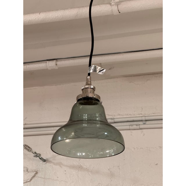 Restoration Hardware Restoration Hardware 20th C. Factory Filament Smoke Glass Funnel Barn Tall Pendant For Sale - Image 4 of 12