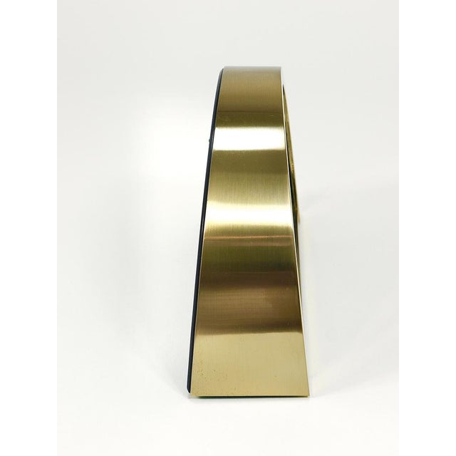 Gold Hollywood Regency Brass See-Through Table Clock attributed to Seiko, Japan, 1980s For Sale - Image 8 of 16