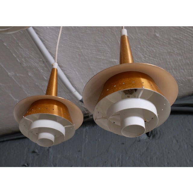 1960s Danish Three-Armed Copper Ceiling light, 1960s For Sale - Image 5 of 8