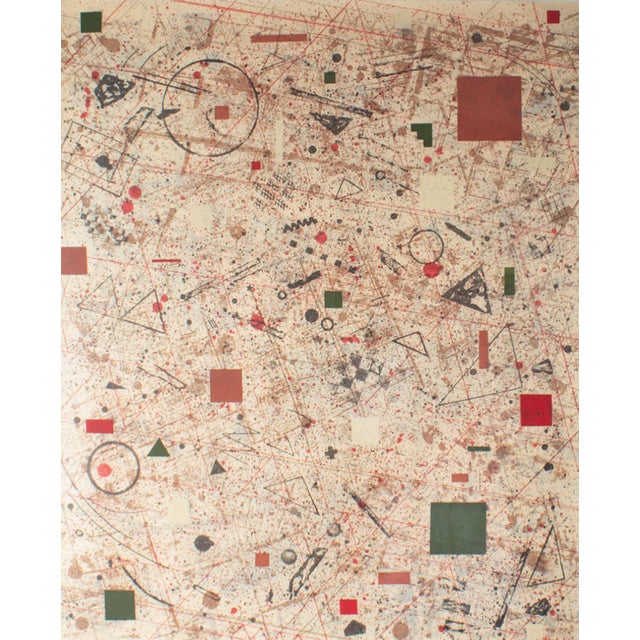 A 1978 lithograph print by the American artist David Shapiro (1944-2014). Titled "Suki," this colorful abstract work...