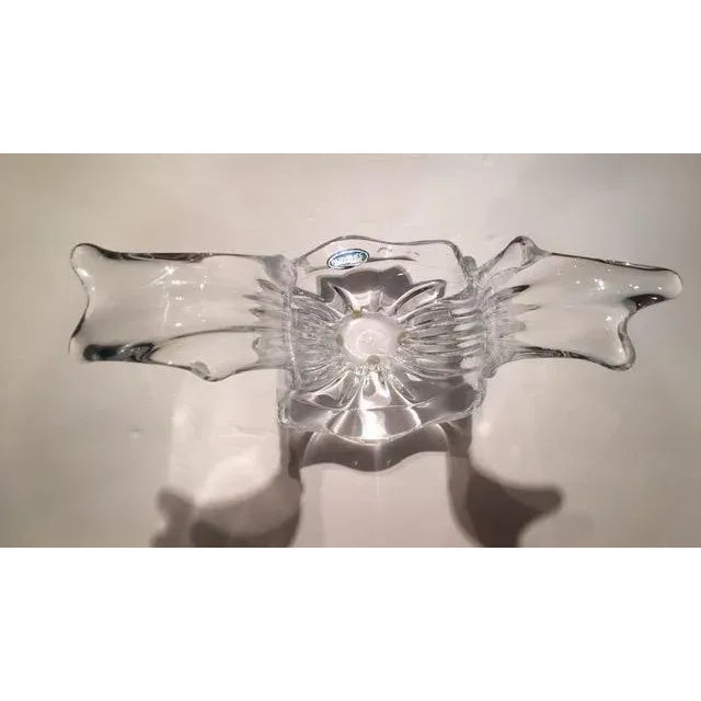 Glass 1960s French Paryphee Crystal Wave Bowl For Sale - Image 7 of 8