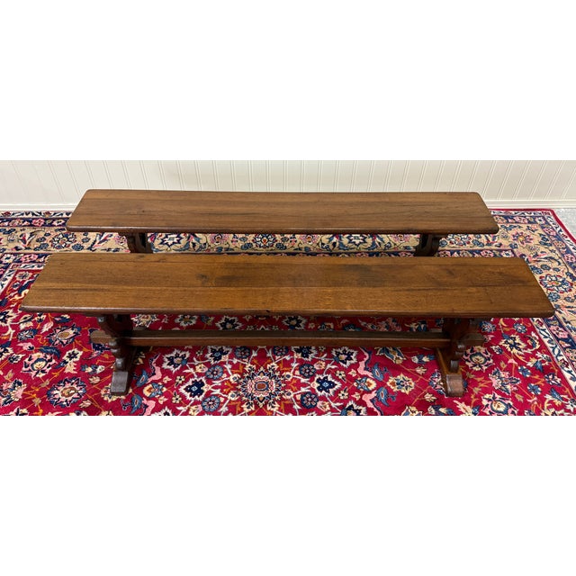 Farmhouse Antique French Farmhouse Benches Banquette Seating Pair Window Seats For Sale - Image 3 of 14