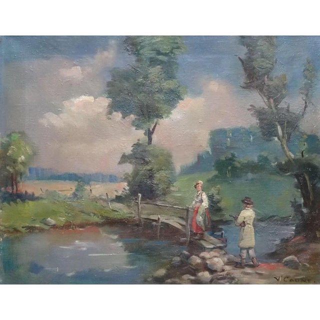 Voldemar Caune, Folk Story, 1950, Oil on Canvas For Sale - Image 6 of 6