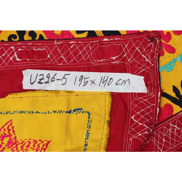 Vintage Hand Embroidered Suzani Wall Hanging, 1920s For Sale - Image 13 of 18