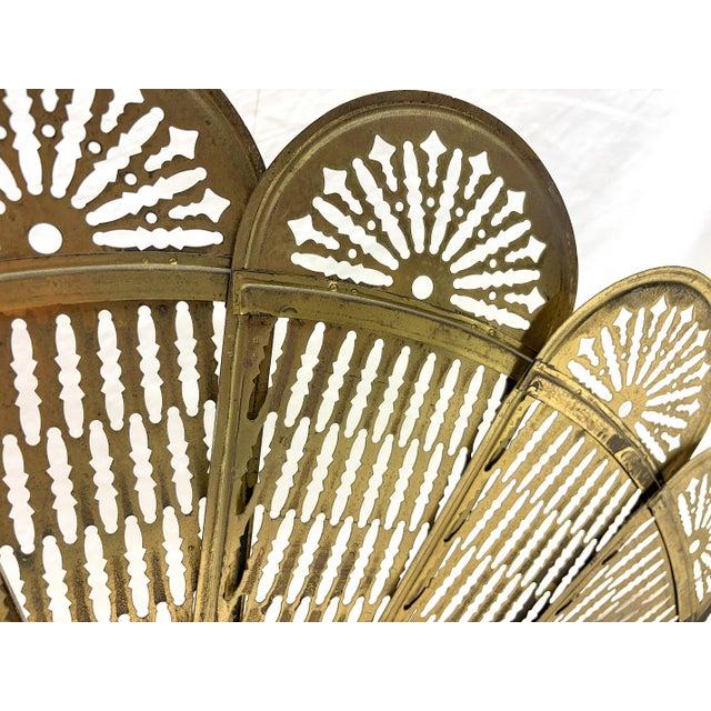Vintage 1950's Art Deco Peacock Fireplace Screen For Sale - Image 12 of 18