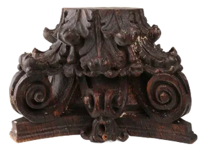 Antique Hand-Carved Corinthian Column Ornament, France, 18th Century