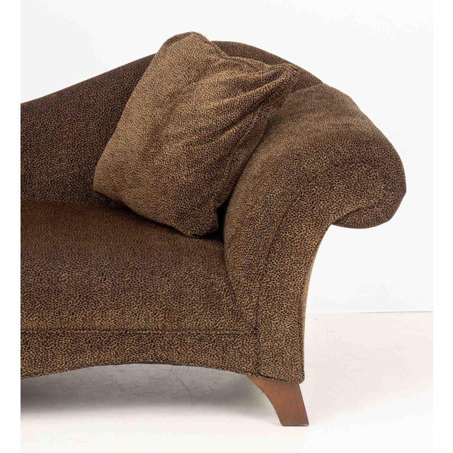Contemporary Leopard Print Upholstered Chaise Longue For Sale - Image 3 of 9