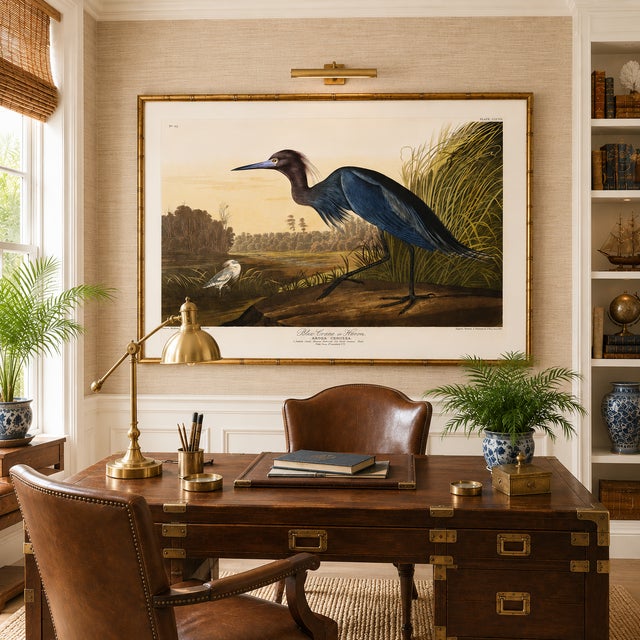 Blue Crane or Heron, 1827 – John James Audubon Vintage Bird Art Print, 40" X 26" For Sale - Image 9 of 12