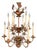 1940s Large 2-tier chandelier in gold metal with 12 lights in the style of Maison Baguès For Sale