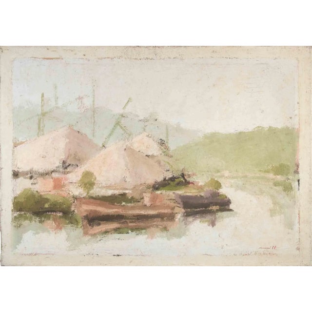 Franco Marzilli, Landscape, Oil Painting, 1970s For Sale - Image 6 of 6
