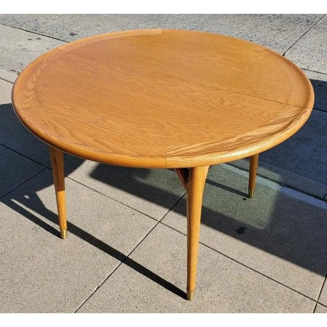 1950s Expandable Attributed to Paul Laszlo Dining Table With 2 Leaves For Sale - Image 11 of 13