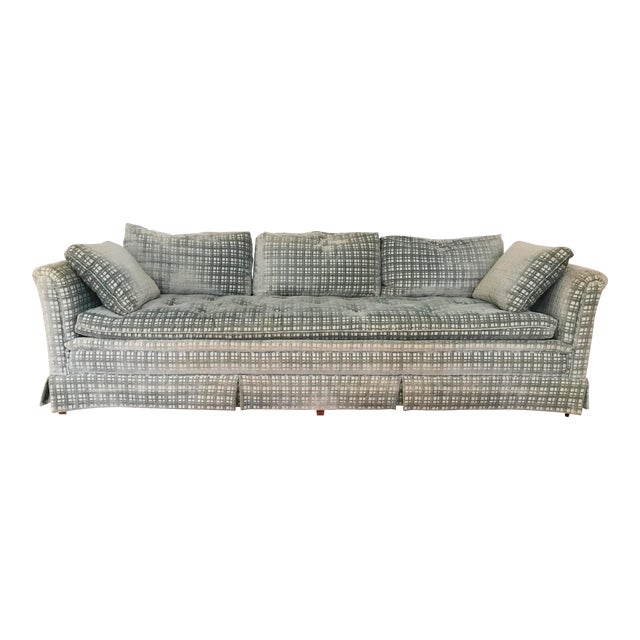 Vintage Henredon Midcentury Plaid Velvet Sofa Chairish