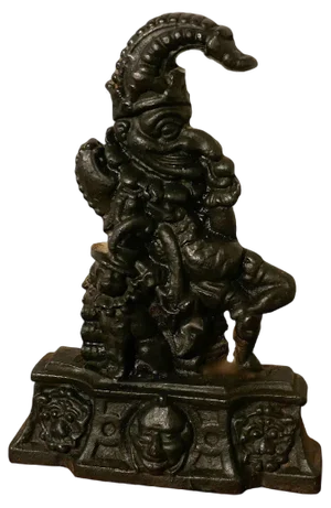 Antique Mr Punch Door Stop in Cast Iron, 1890