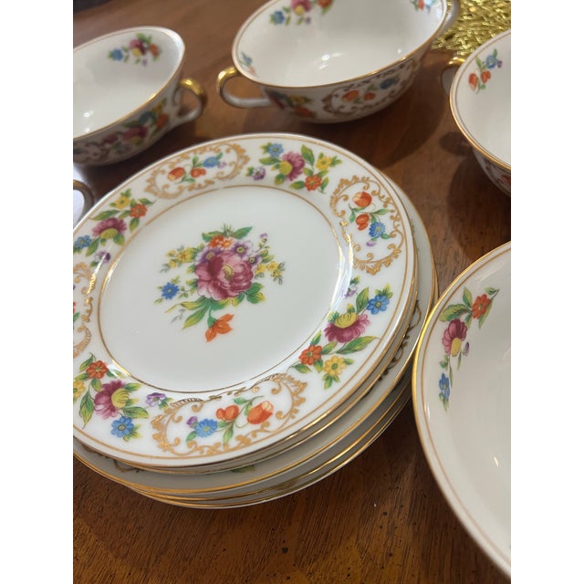 1970s Noritake Dresdena Floral Plates and Bowls- Set of 10 For Sale In Atlanta - Image 6 of 10