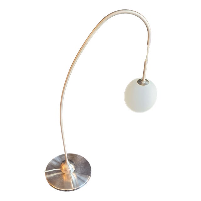 Vintage Table Lamp with Metal Frame and White Glass Globe by Schneider GMBH & Co, 2003 For Sale