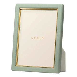 AERIN Piero Leather Frame, Eucalyptus - 5" x 7" For Sale