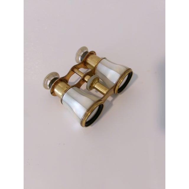LeMaire Paris Early 20th Century Lemaire Paris Mother of Pearl and Brass Opera Glasses For Sale - Image 4 of 12