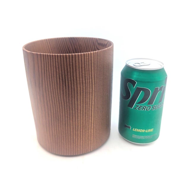 Wood Vintage Carved and Lathed Wood Cylinder Bowl For Sale - Image 7 of 12
