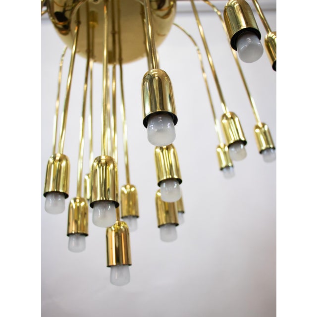 Kalmar Large Modernist Brass Spider Chandelier by J.T. Kalmar, 1960s For Sale - Image 4 of 10