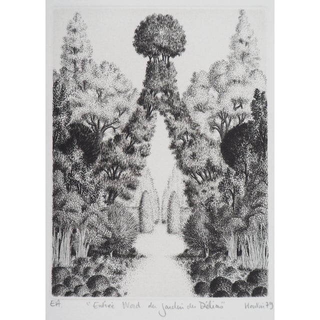 François Houtin, North Entrance of the Garden of Earthly Delights, 1979, Etching For Sale