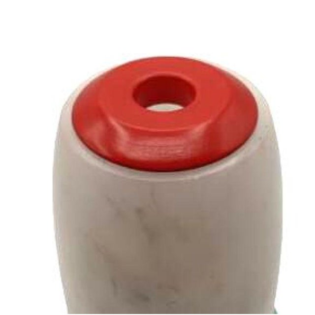White Mid 20th Century Multicolored Alabaster Candlestick Holder W/ Red and Teal Accent For Sale - Image 8 of 8