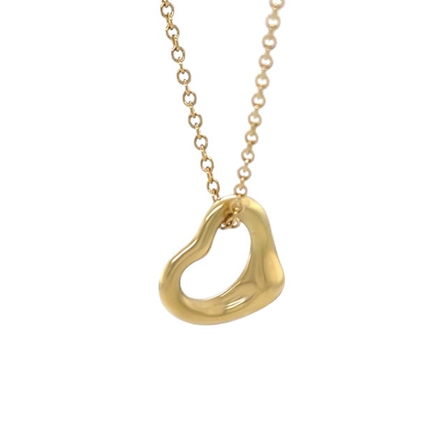 Contemporary Tiffany & Co 18ct Yellow Gold Elsa Peretti Open Heart Pendant 3g For Sale - Image 3 of 7