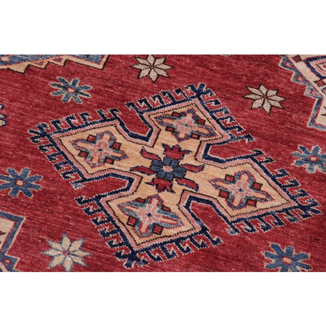 Textile Tribal Super Kazak Red/Beige Wool Rug - 11'11'' X 14'8'' For Sale - Image 7 of 10