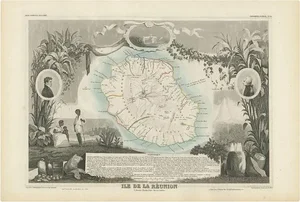 Antique Map of Bourbon in France attributed to V. Levasseur, 1854