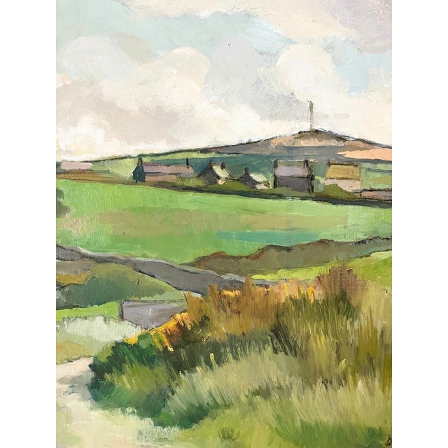 A 20th century artwork in oil paint on board. This charming vintage oil painting depicts the 'path to botallack', at...