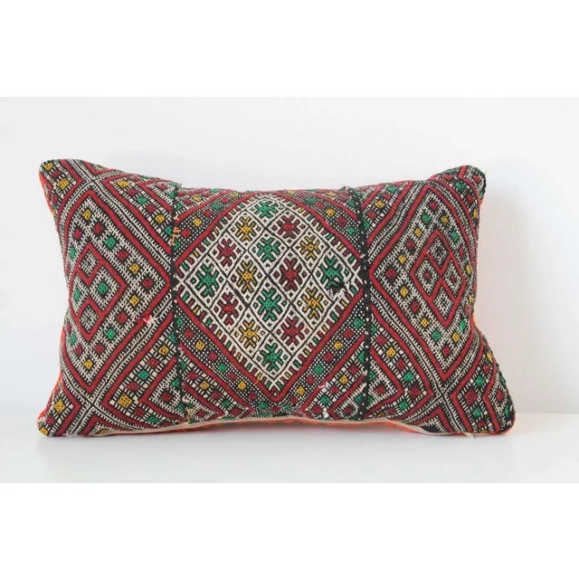 Mid 20th Century Moroccan African Tribal Throw Kilim Pillow For Sale - Image 5 of 13