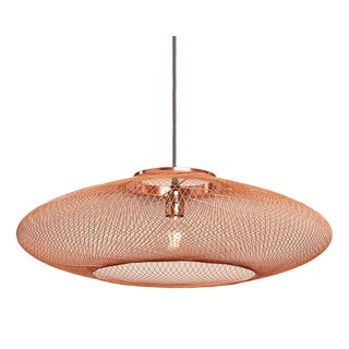 Ufo Copper Fiber Pattern Lamp by Atelier Robotiq For Sale