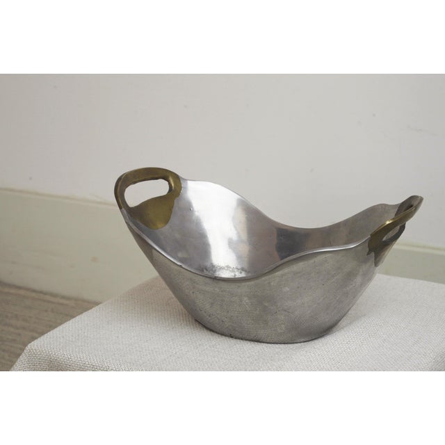 1970s Spanish Brutalist Aluminum Brass Ardisur Bowl, 1970s For Sale - Image 5 of 11