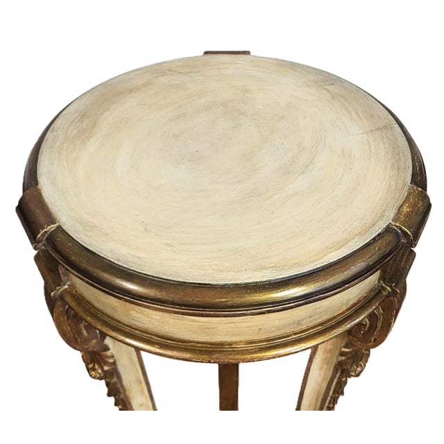 Vintage Italian 20th C Carved & Gilt Venetian Pedestal Table Fern Stand For Sale - Image 4 of 11