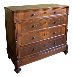Antique 19th Century Walnut Chest of Drawers, 1890s