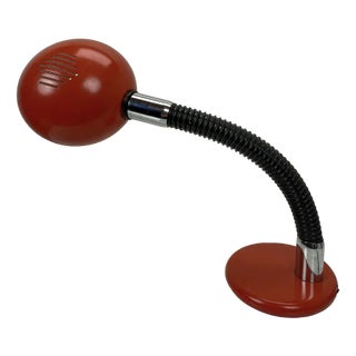 Black and Orange Elbow Table Lamp in the style of Targetti Sankey, Italy, 1970s For Sale